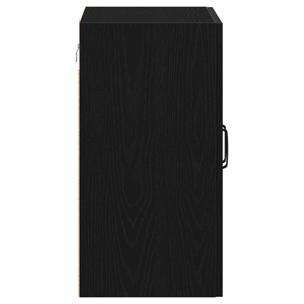 Mobiletto da Parete Rovere Nero 60x31x60 cm in Legno Massello | homemem39