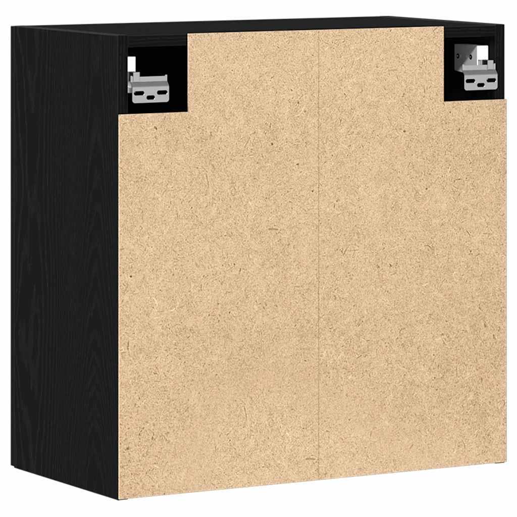 Mobiletto da Parete Rovere Nero 60x31x60 cm in Legno Massello | homemem39
