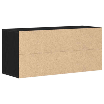 Panca Scarpiera Rovere Nero 100x35x45 cm in Legno di Argilla