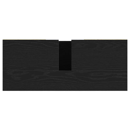 Mobiletto per Lavabo Rovere Nero 80x33x60 cm in Legno Massello | homemem39