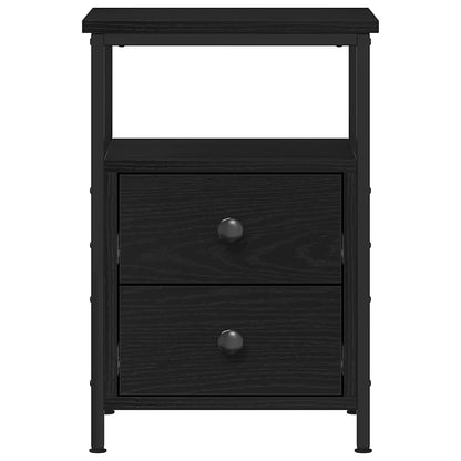 Comodino Rovere Nero 34x35,5x50 cm in Legno Multistrato - homemem39