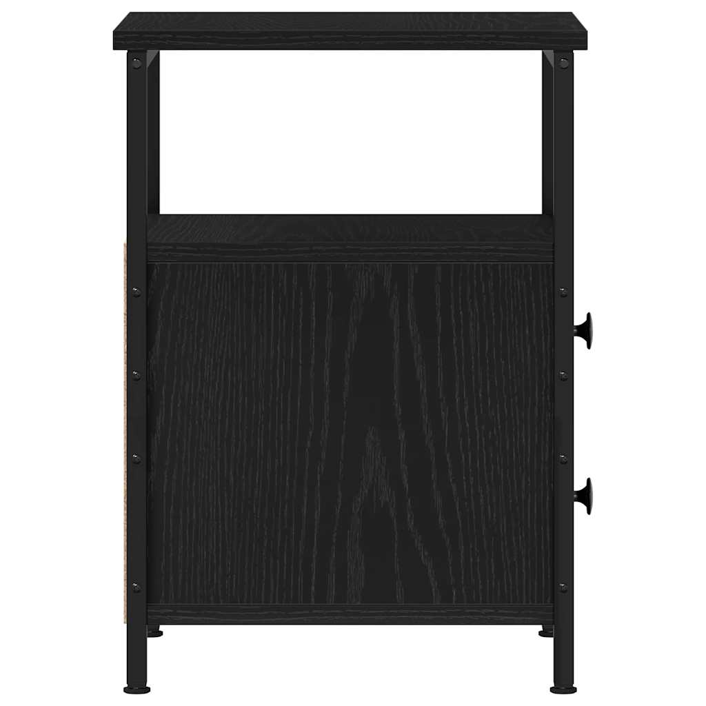 Comodino Rovere Nero 34x35,5x50 cm in Legno Multistrato - homemem39