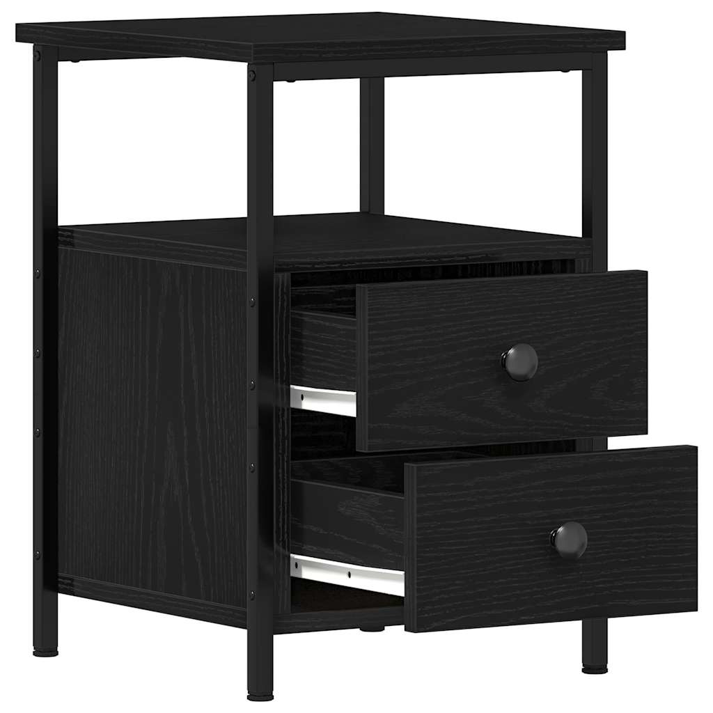 Comodini 2 pz Rovere Nero 34x35,5x50 cm Legno di Argilla - homemem39