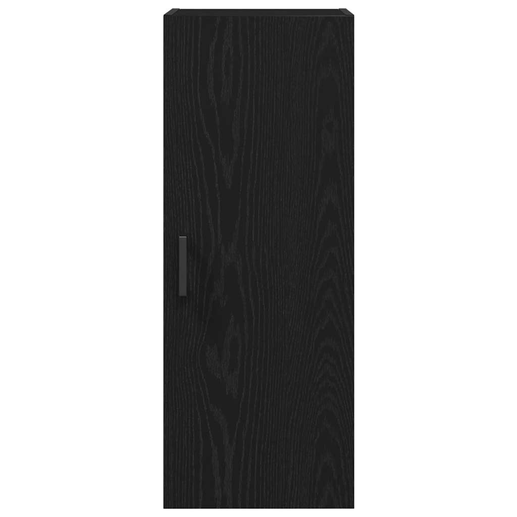 Mobiletto da Parete Rovere Nero 34,5x34x90 cm in Legno Massello - homemem39