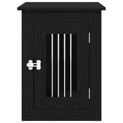 Trasportino per Cani Rovere Nero 62x45x59 cm in Legno Aggregato