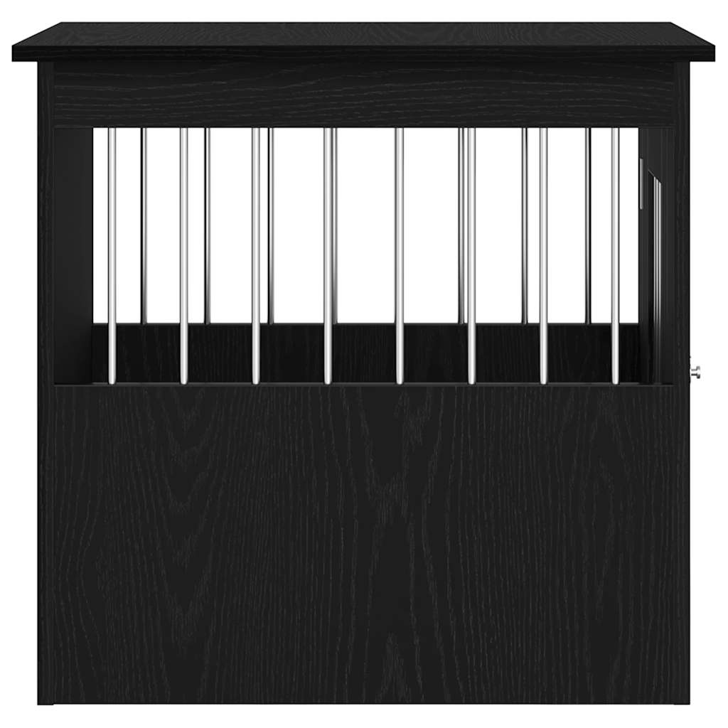 Trasportino per Cani Rovere Nero 62x45x59 cm in Legno Aggregato