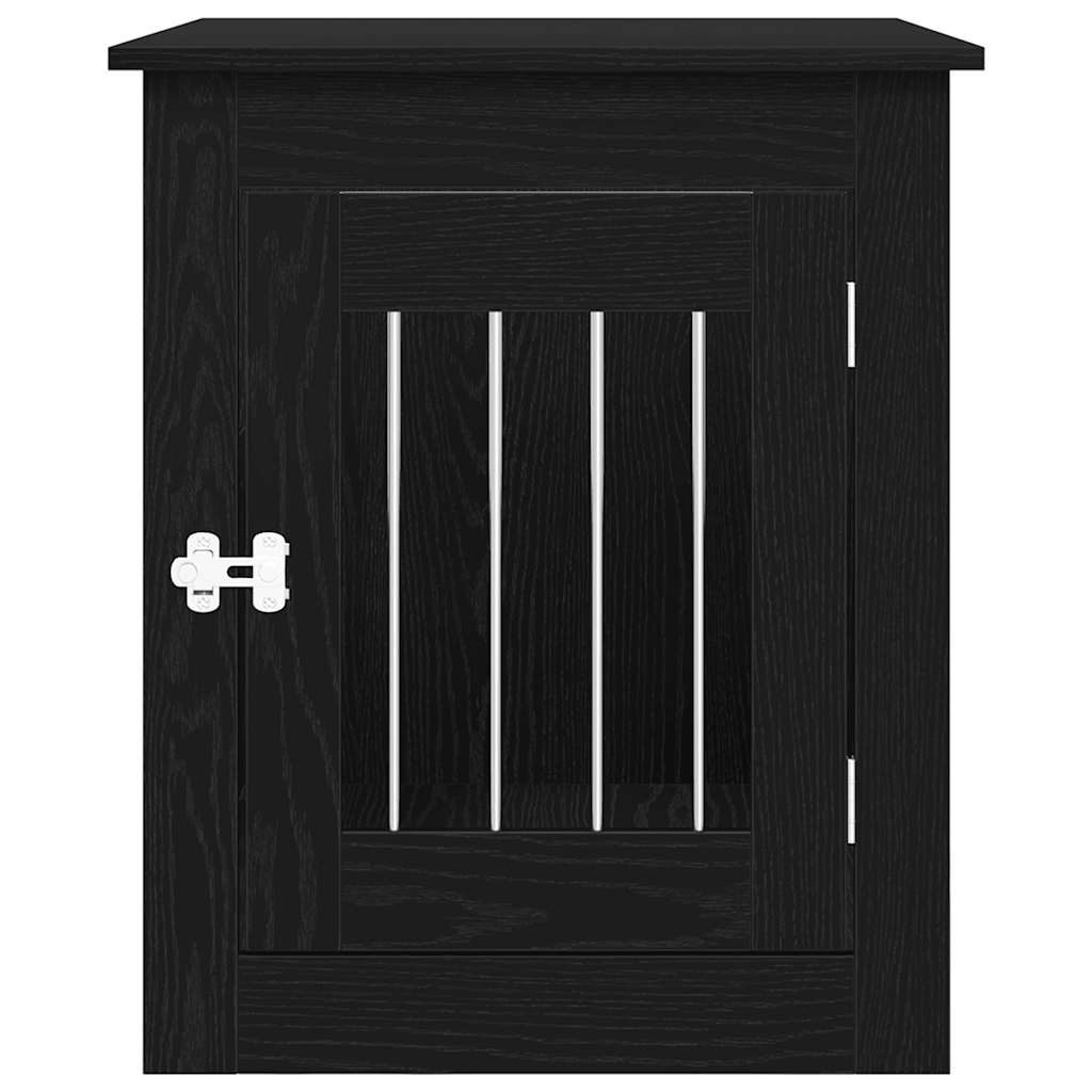 Mobile per cuccia per cani Rovere Nero 75x55x65 cm in legno ingegnerizzato