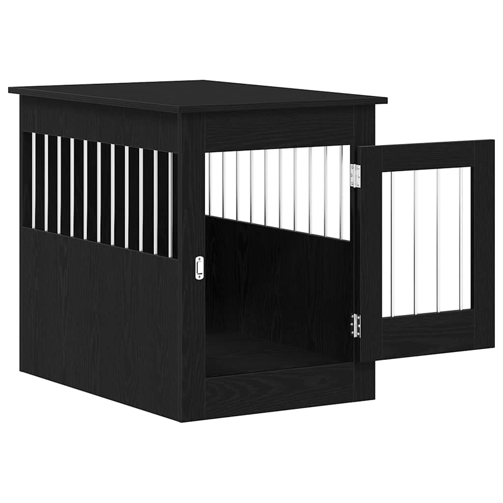 Mobile per cuccia per cani Rovere Nero 80x55x68 cm in legno ingegnerizzato