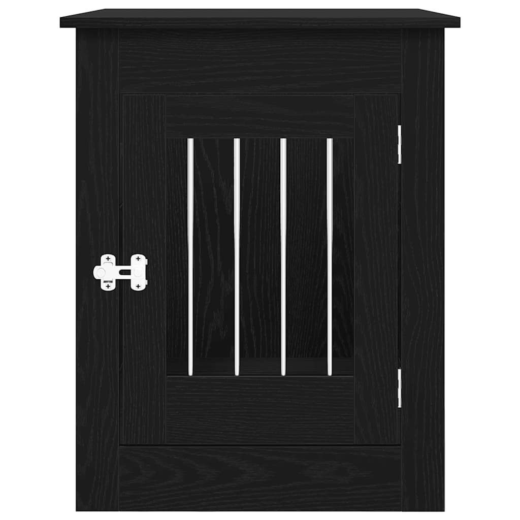 Mobile per cuccia per cani Rovere Nero 80x55x68 cm in legno ingegnerizzato