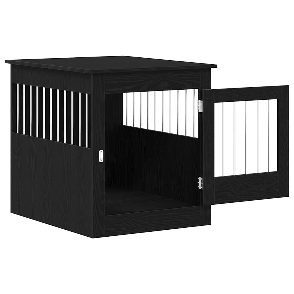 Mobile per cuccia per cani Rovere Nero 80x64,5x71 cm in legno ingegnerizzato
