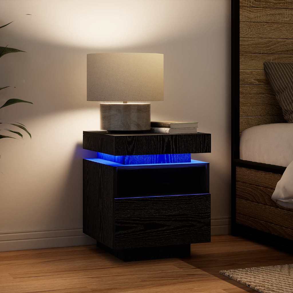 Comodino Rovere nero 40 x 39 x 48.5 cm Legno multistrato