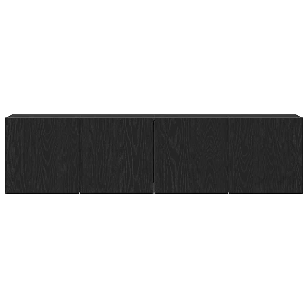 Mobili Porta TV 2 pz Rovere Nero 160x30x41 cm Legno Assicellare