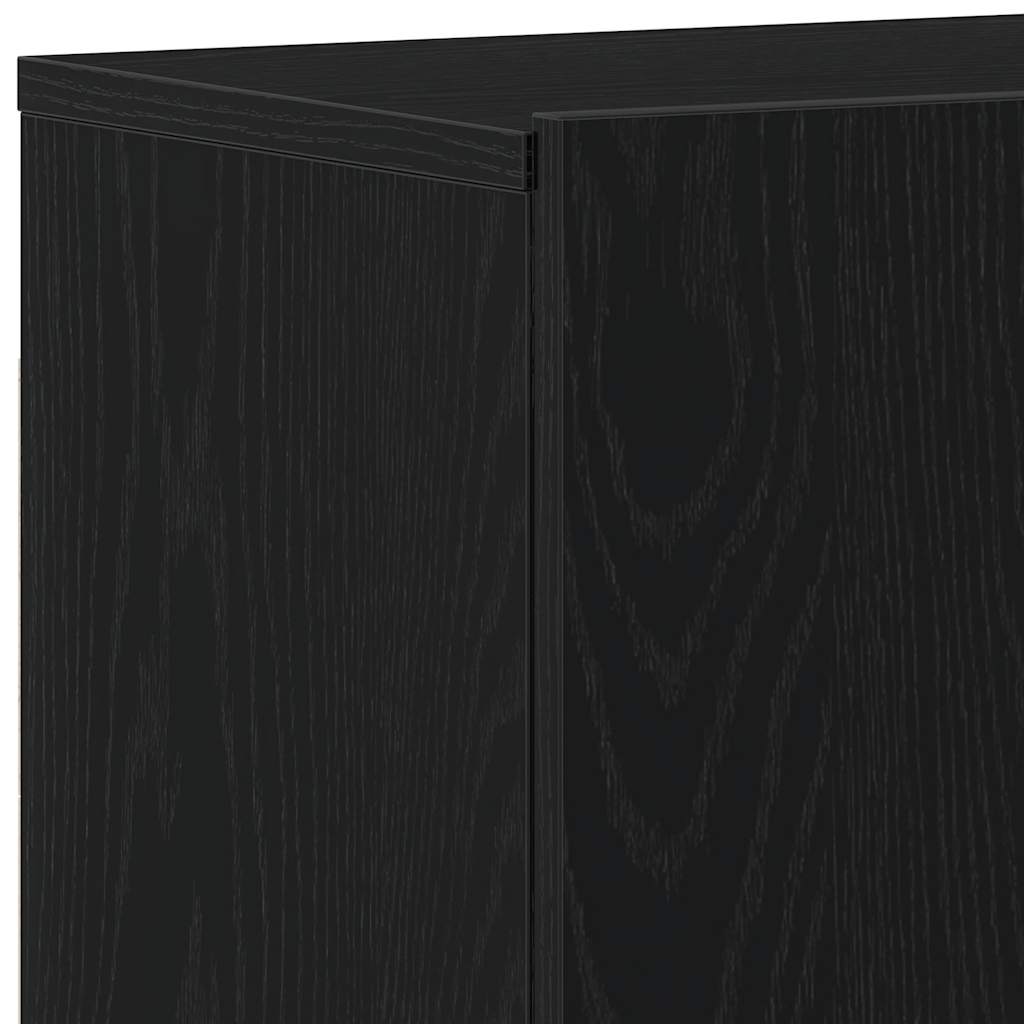 Mobili Porta TV 2 pz Rovere Nero 160x30x41 cm Legno Assicellare