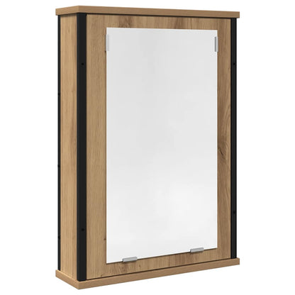 Mobile Bagno Specchio Rovere Artigianale 42x12x60 cm Truciolato