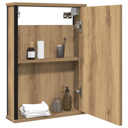 Mobile Bagno Specchio Rovere Artigianale 42x12x60 cm Truciolato