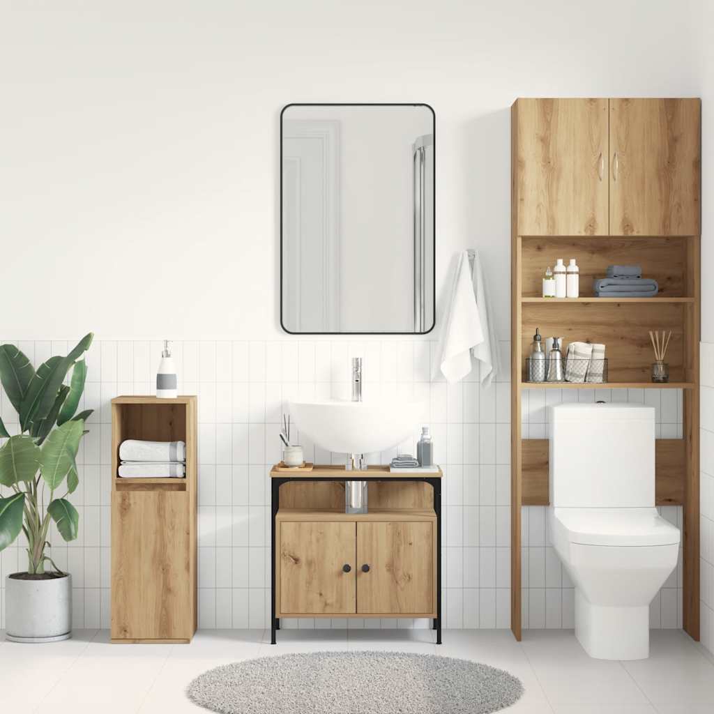 Mobile Lavabo Bagno Rovere Artigianale 60x30x60cm Truciolato