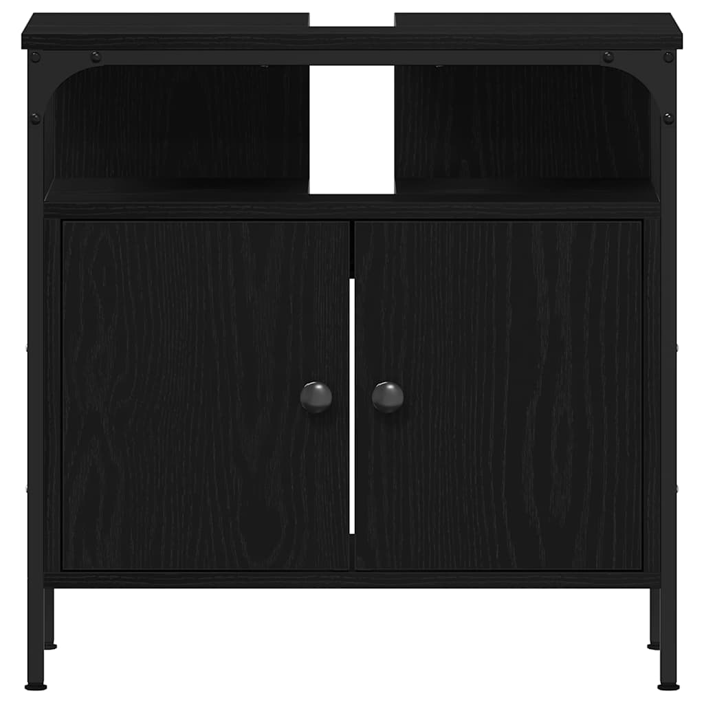 Mobile Lavabo Bagno Rovere Nero 60x30x60cm Legno Multistrato