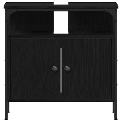 Mobile Lavabo Bagno Rovere Nero 60x30x60cm Legno Multistrato