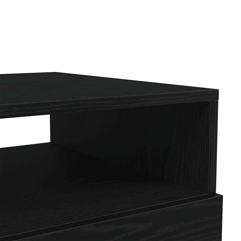 Tavolino da Soggiorno con Luci LED Rovere Nero 50x49x40 cm | homemem39