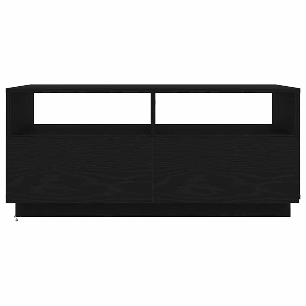 Tavolino da Soggiorno con Luci LED Rovere Nero 90x49x40 cm | homemem39