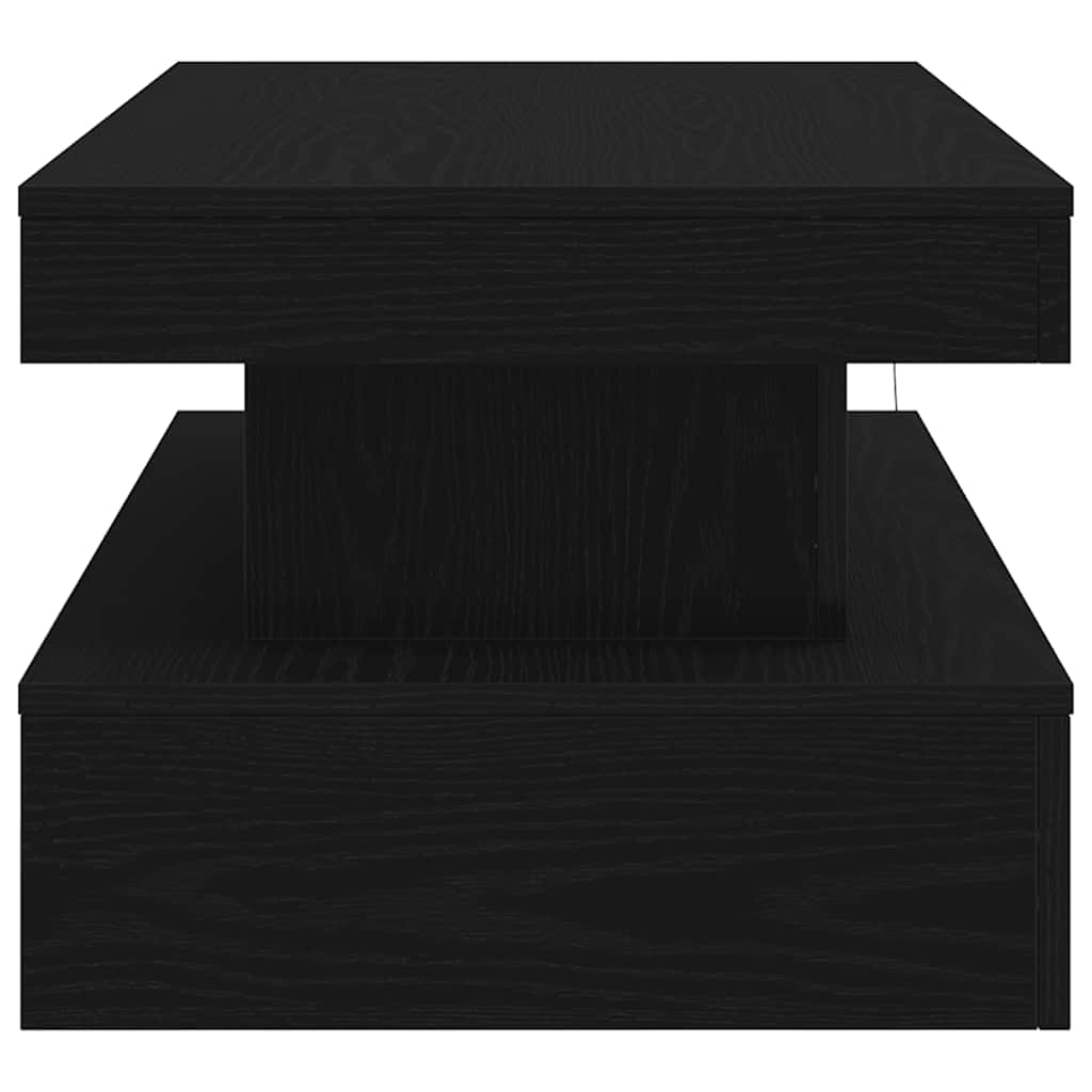 Tavolino da Soggiorno con Luci LED Rovere Nero 90x50x40 cm | homemem39