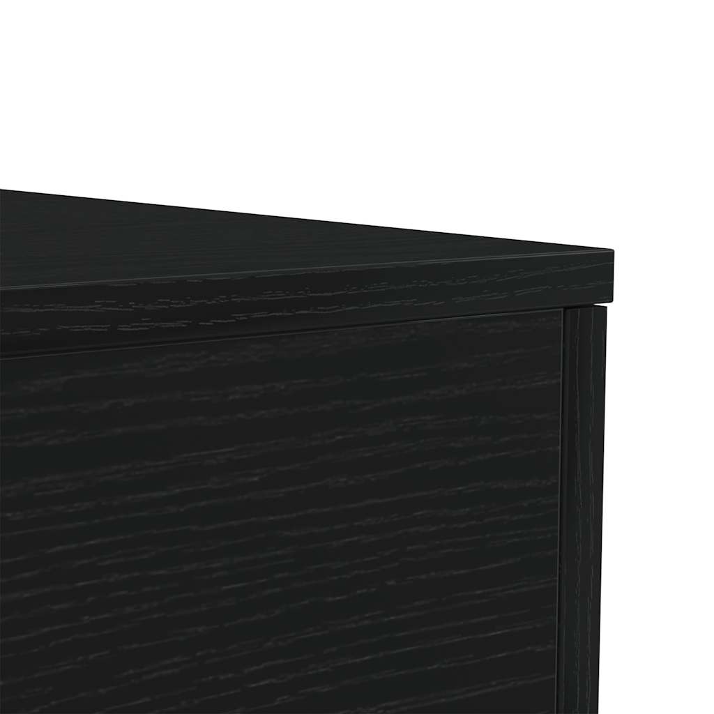 Tavolino da Soggiorno con Luci LED Rovere Nero 90x50x40 cm | homemem39