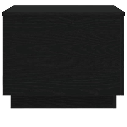Tavolino da Salotto con Luci LED Rovere Nero 50x50x40 cm