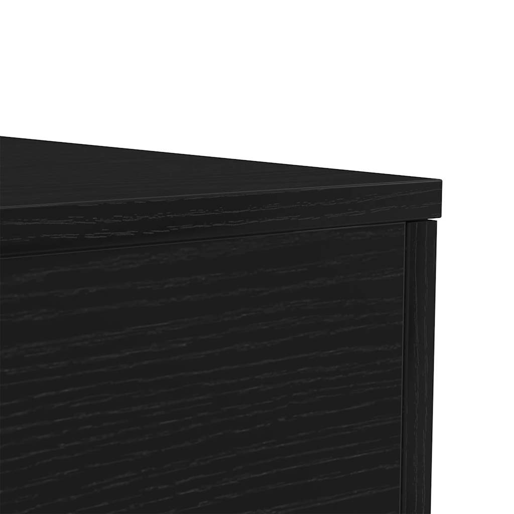 Tavolino da Soggiorno con Luci LED Rovere Nero 90x50x40 cm | homemem39