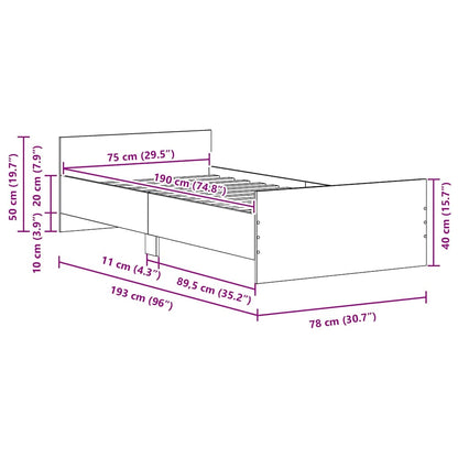 Giroletto senza Materasso Legno Antico 75x190 cm in Truciolato | homemem39