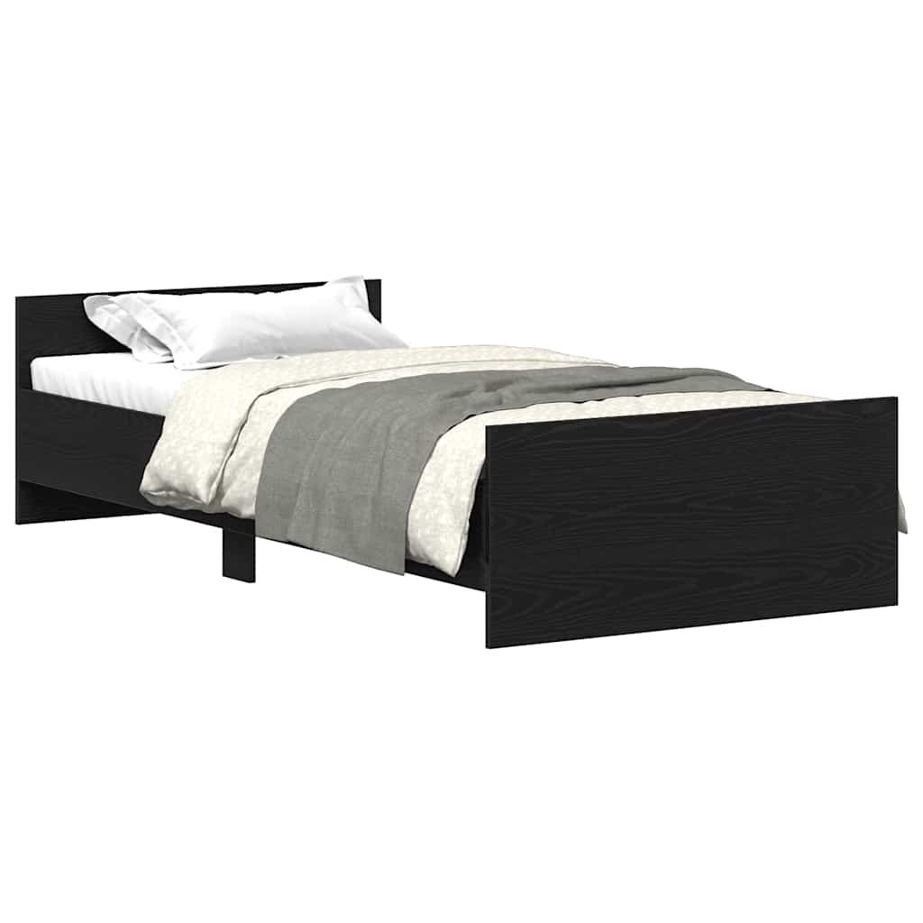 Giroletto senza Materasso Rovere Nero 90x200cm in Truciolato | homemem39