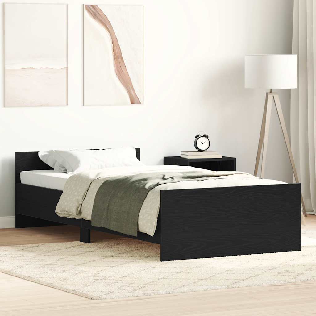 Giroletto senza Materasso Rovere Nero 90x200cm in Truciolato | homemem39