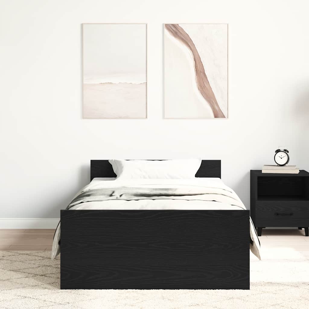 Giroletto senza Materasso Rovere Nero 100x200 cm in Truciolato | homemem39