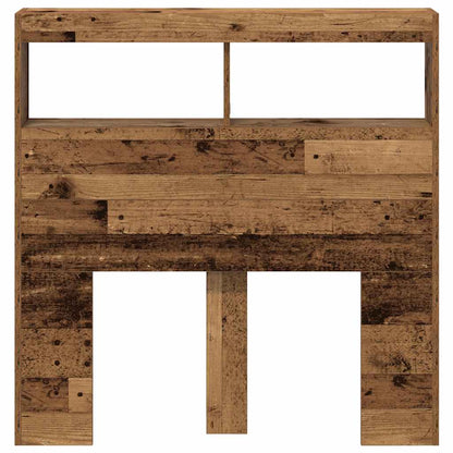 Testiera con Contenitore a LED Legno Antico 100x17x102 cm - homemem39