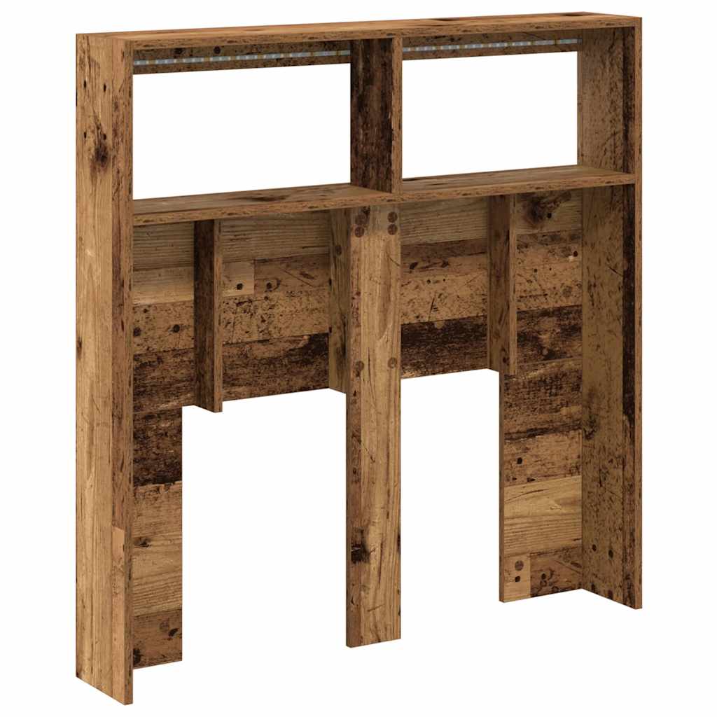 Testiera con Contenitore a LED Legno Antico 100x17x102 cm - homemem39