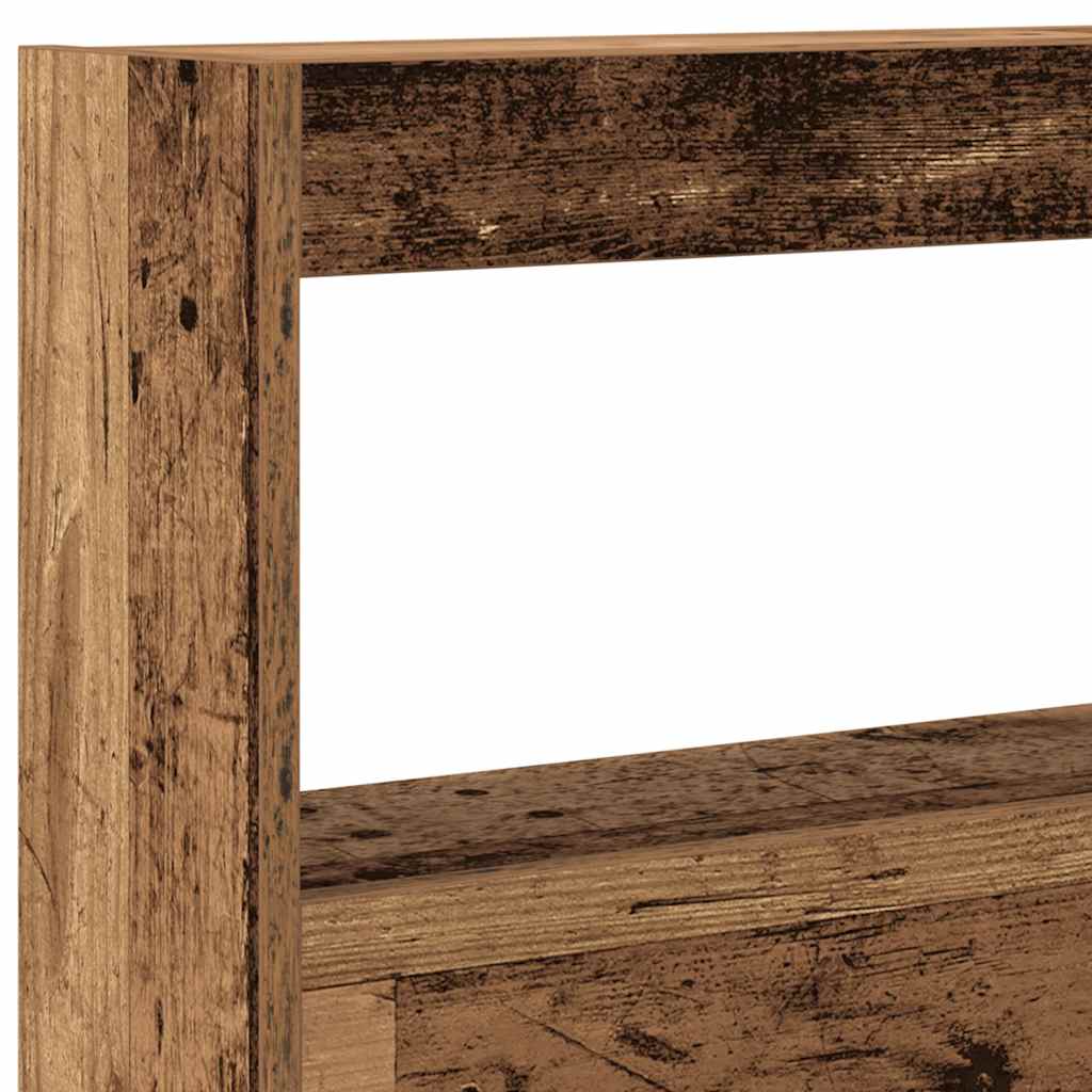 Testiera con Contenitore a LED Legno Antico 160x17x102 cm - homemem39