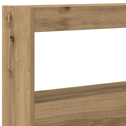 Testiera con Contenitore a LED Rovere Artigianale 160x17x102 cm - homemem39