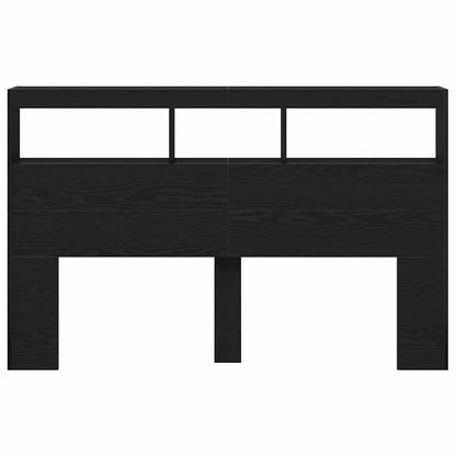 Testiera con Contenitore a LED Rovere Nero 160x17x102 cm - homemem39