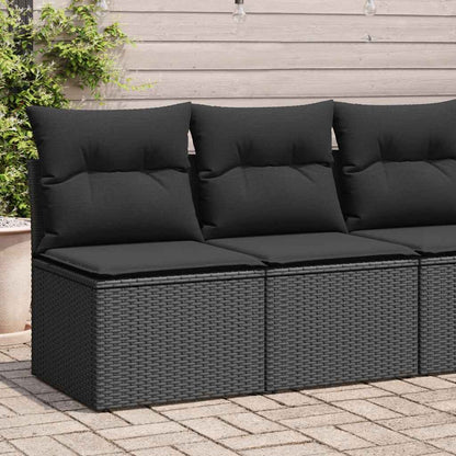 Set Divani da Giardino con Cuscini 2 pz Nero Polyrattan Acacia - homemem39