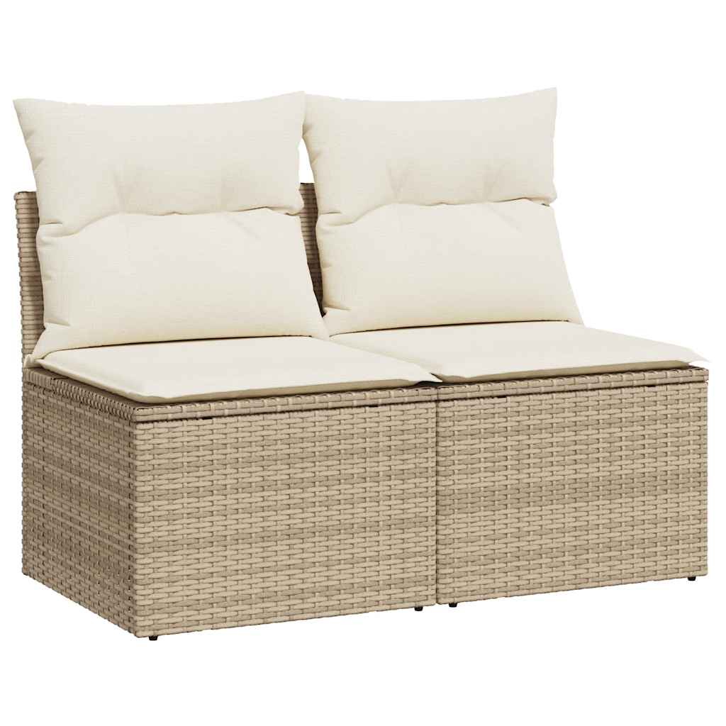 Set Divano da Giardino 2 pz con Cuscini Beige Polyrattan Acacia - homemem39