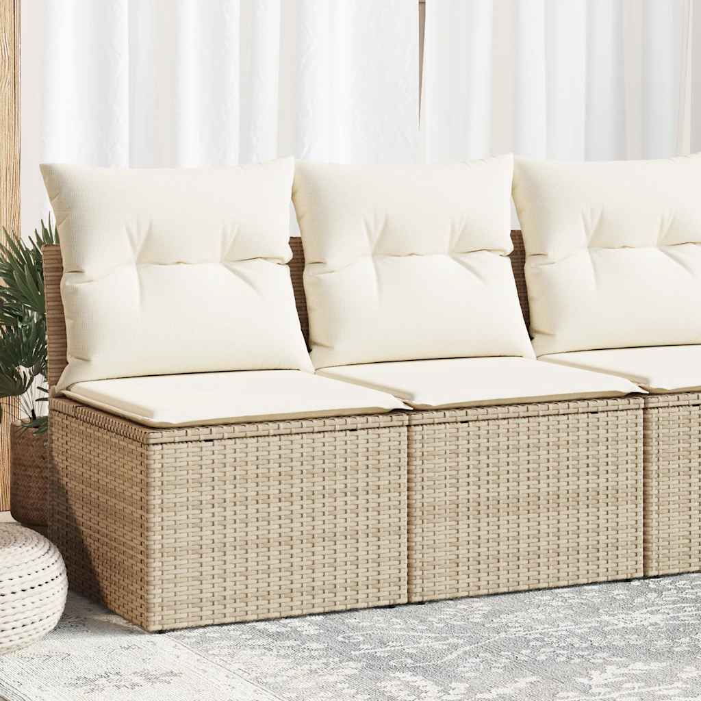 Set Divano da Giardino 2 pz con Cuscini Beige Polyrattan Acacia - homemem39