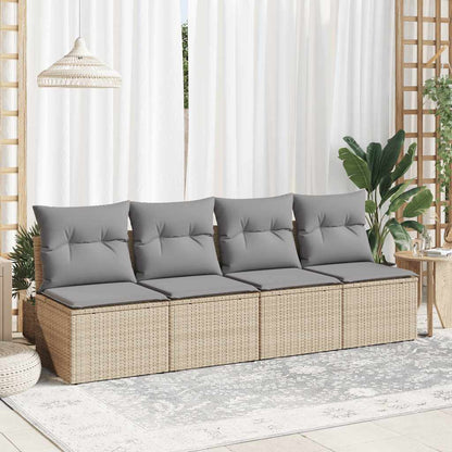 Set Divano da Giardino 2 pz con Cuscini Beige Polyrattan Acacia - homemem39