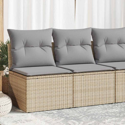 Set Divano da Giardino 2 pz con Cuscini Beige Polyrattan Acacia | homemem39