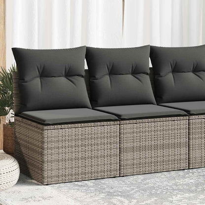 Set Divano Giardino 2 pz con Cuscini Grigio Polyrattan Acacia - homemem39