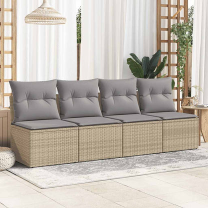 Set Divano da Giardino 2 pz con Cuscini Beige Polyrattan Acacia - homemem39