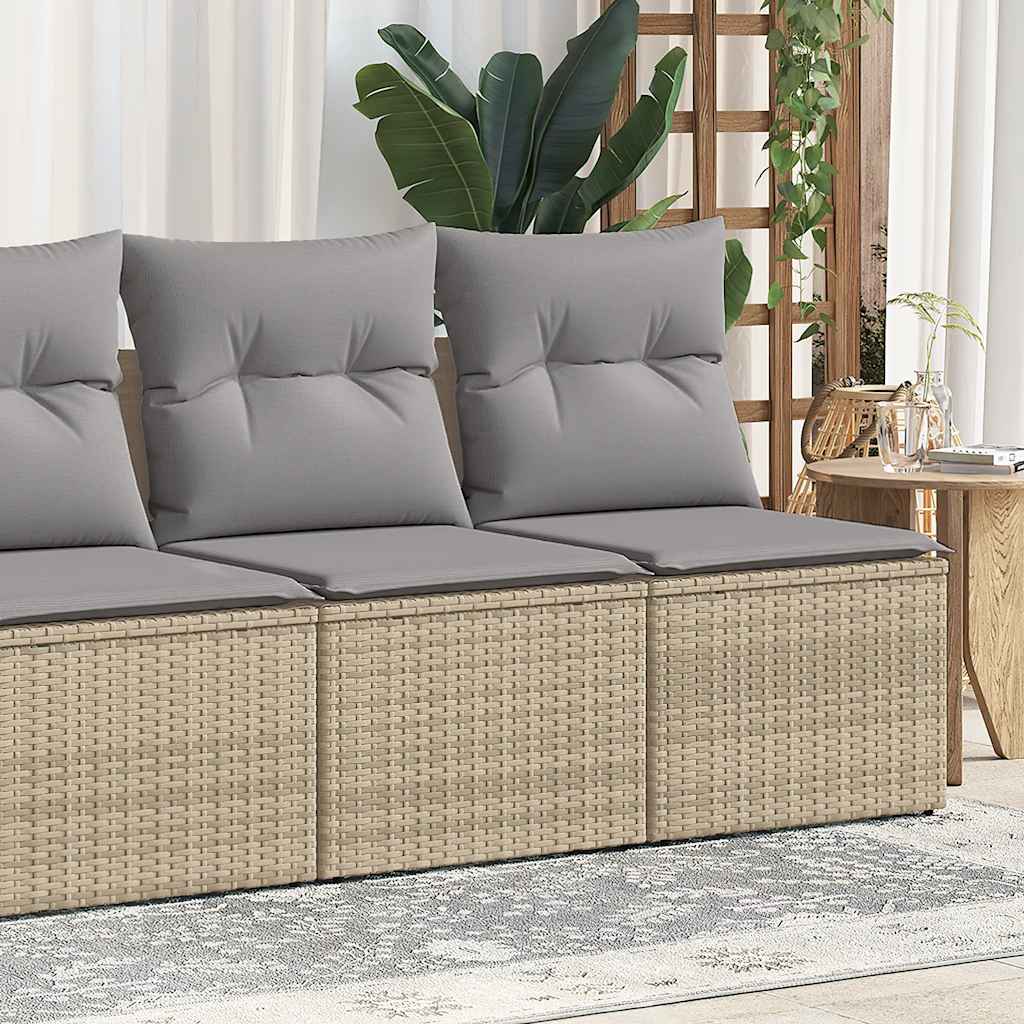 Set Divano da Giardino 2 pz con Cuscini Beige Polyrattan Acacia - homemem39