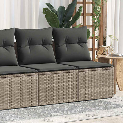 Set Divano Giardino 2 pz con Cuscini Grigio Polyrattan Acacia - homemem39