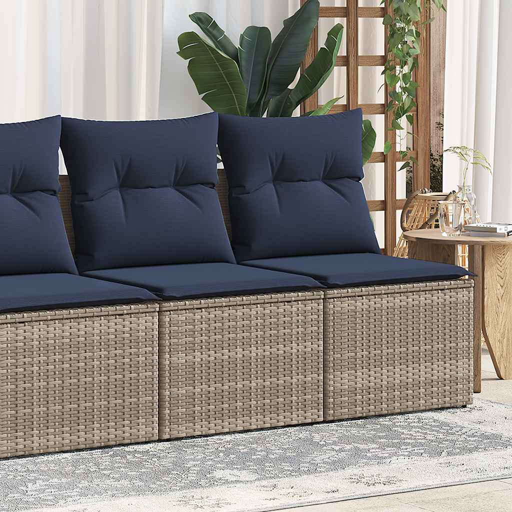 Set Divano Giardino 2 pz con Cuscini Grigio Polyrattan Acacia - homemem39