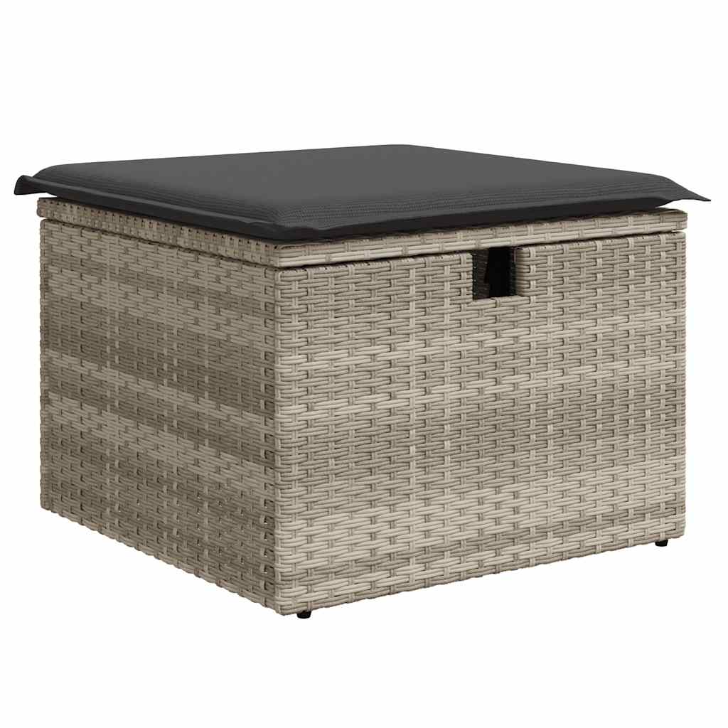 Set Divani da Giardino 7pz con Cuscini Grigio Chiaro Polyrattan - homemem39
