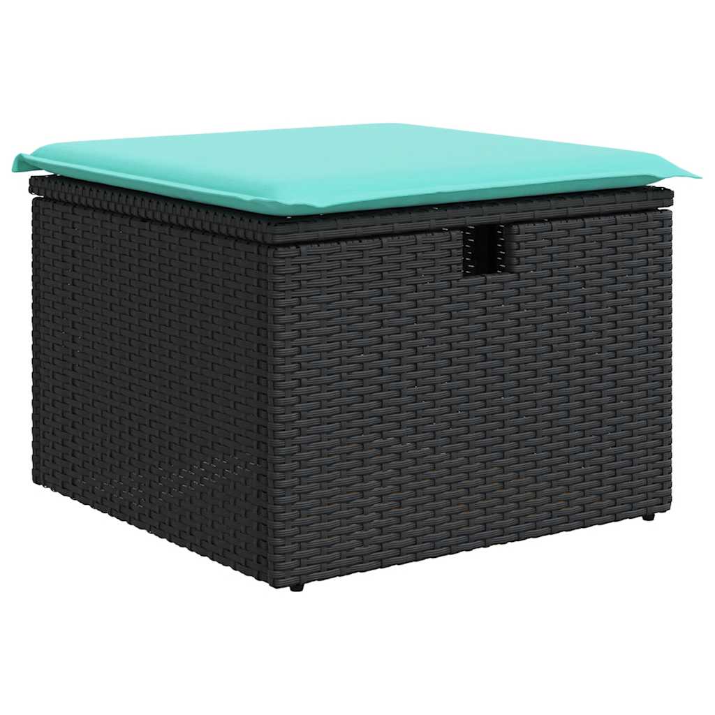 Set Divani da Giardino con Cuscini 8 pz Nero in Polyrattan | homemem39