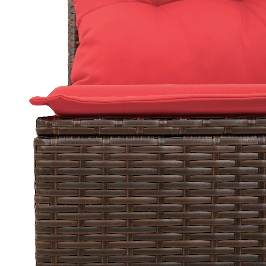 Set Divani da Giardino 8 pz con Cuscini Marrone in Polyrattan